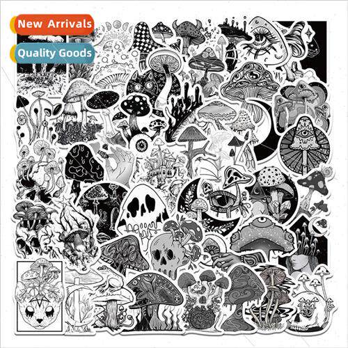 50 Gothic Horror Mushroom Series Stickers Punk Gothic Black