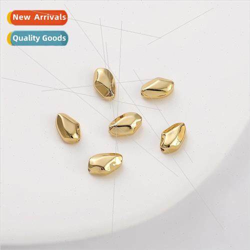 14K color guarantee gold hexagram faceted stone spacer beads