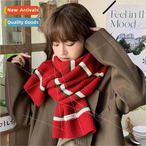Korea striped versatile learning research wind wool scarf fe