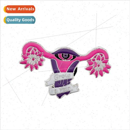 Human body organs mother womb shape brooch pin badge feminis