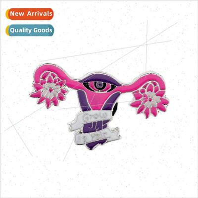 Human body organs mother womb shape brooch pin badge feminis