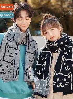Scarf female winter new couple scarf wool knitting students