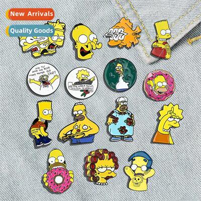 Cartoon mpsons Brooch Personalized Alloy Oil Drip Badge Bag