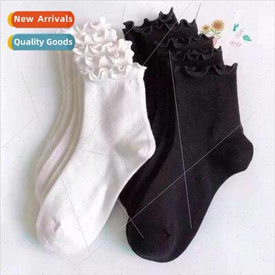 Wood ear edge socks womens fall and winter mid-calf summer s