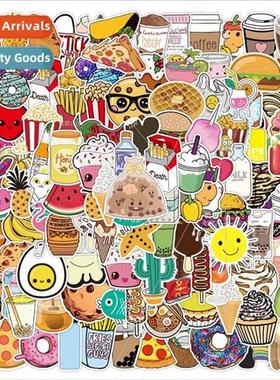 100 cartoon food small fresh ins burger fries graffiti stick