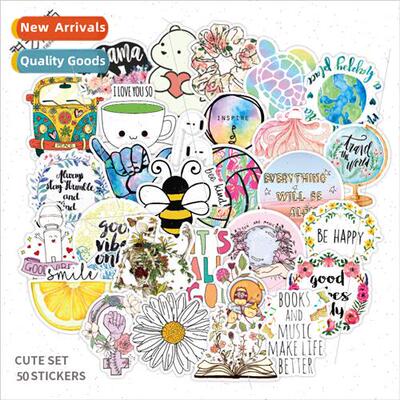 50 small fresh stickers do not repeat cute luggage skateboar