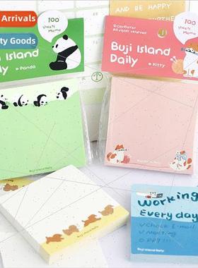 100 note book Bukit Island daily cartoon panda tearable diy