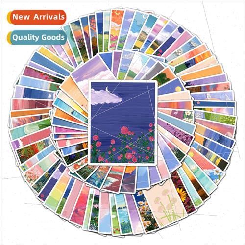 100 Scenic Oil Painting ggage Stickers Creative Graffiti Wat