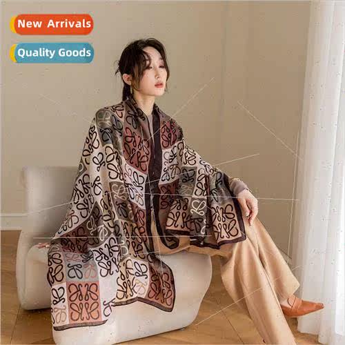 The new silk scarf female hundred with autumn and winter cot