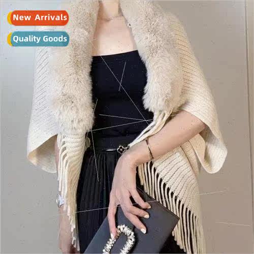 2023 Autumn and winter new hair collar shawl knitted ladies