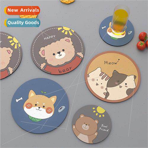 Cartoon diatomite coasters table insulating mat dinner mat a