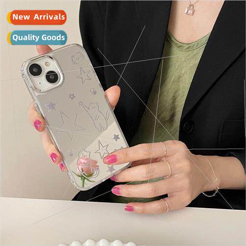Niche mirror lines cat 适用 iPhone 13/12ProMax Apple 14 phon