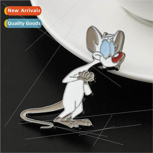 Cartoon animation  jewelry gray cat red nose brooch funny ba