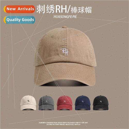 Baseball cap soft top embroidery hundred with womens summer