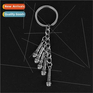 keychain Creative metal microphone personalized