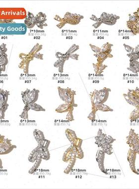 Zirconia butterfly drill nail jewelry new inlaid diamond pea