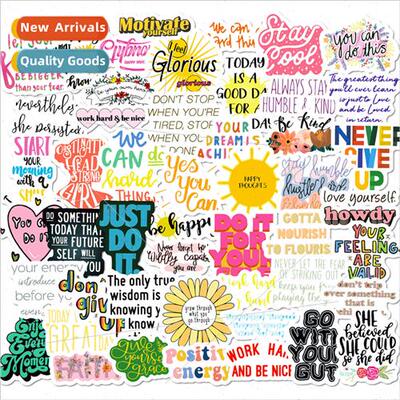 50 small size 4cm English text stickers refrigerator noteboo