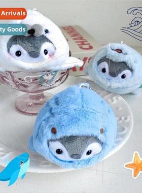 Cute cartoon plush toys seal penguin small whale charm dolph