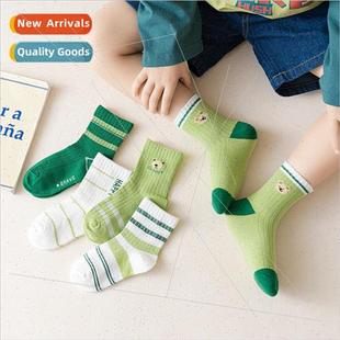 Childrens Socks 2023 Green Spring Printed New Com Bear