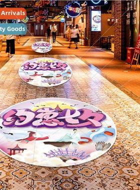 The new Tanabata Valentines Day floor stickers shopping mall