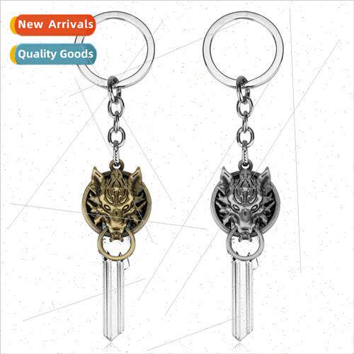 Anime  FINAL FANTASY wolf head keychain car accessories