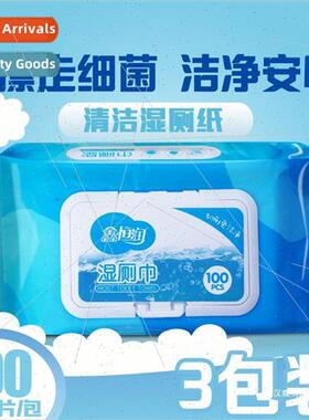 Large pack of 100 tablets with cover toilet wipes paper disp