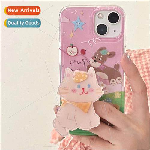 Cartoon cute lawn play cat dog iPhone 14 stand 12promax 适用
