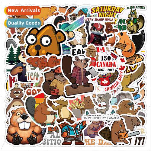 50 cartoon beaver stickers cute beaver rat decorative phone