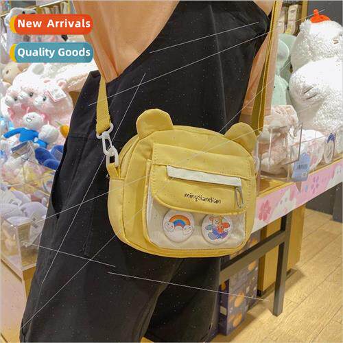 2021 new Korean Japanese ins cute bear canvas bag soft girl