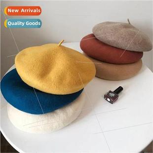 summer knitted beret fashion and spring the Korean Ins