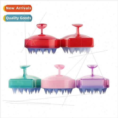 massage shampoo brush silicone teeth hair cleansing brush ad