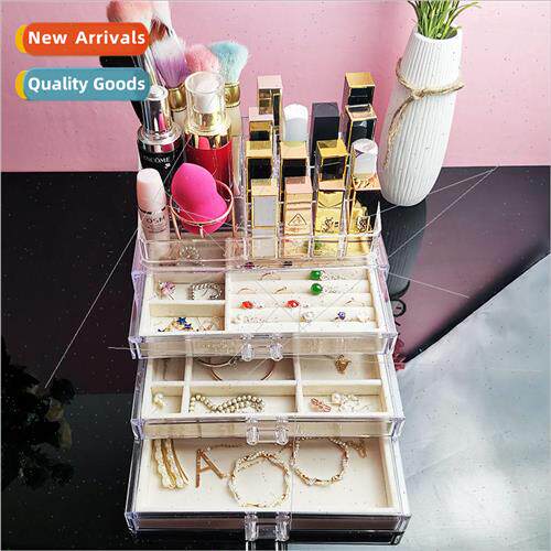 Cosmetic organizer desktop storage drawer acrylic transparen