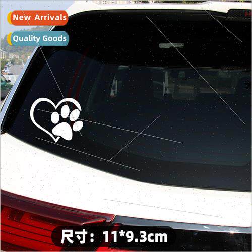 New Heart Paw Vinyl Decal Reflective Love Footprints Car Sti
