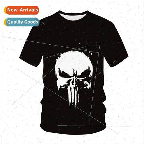 New Digital Printed Loose Short Sleeve 3D Mens Fitness T-Shi