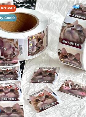 Cute crooked mouth kitten expression package ins  roll roll