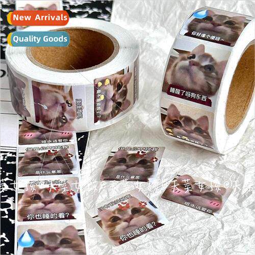 Cute crooked mouth kitten expression package ins  roll roll