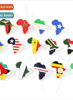Map Pin Africa Map geria Flag Pin Metal Badge Clothing Acces