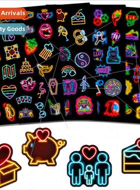 4pcs/pack 100 stickers neon mix and match kids cartoon stick