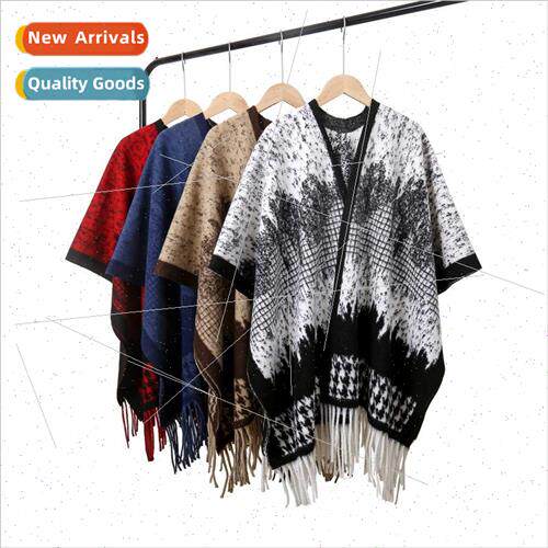 The new fashion imitation mink wool ni birds-eye slit shawl
