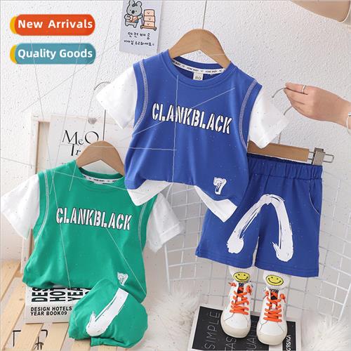 2023 new boys sports suit summer Yanqi boys short-sleeved mi