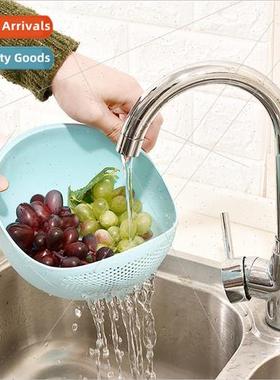 Plastic draining basket rice panner sieve household fruit pl