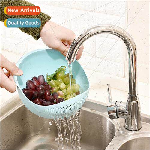 Plastic draining basket rice panner sieve household fruit pl