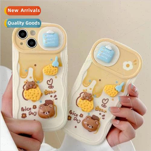 Bear Sliding Window IPhone14ProMax Stereo Cheese Apple 13 Ph
