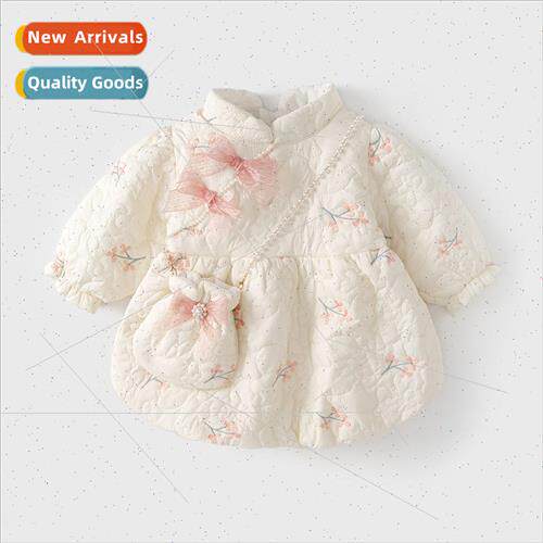 Girls dresses fall  jacket cotton padded baby girl country