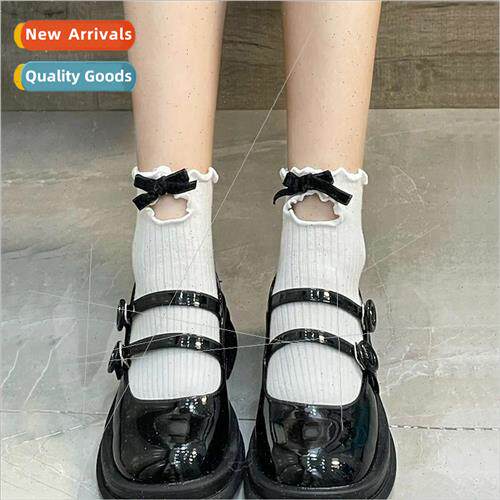 Japanese lolita jk socks bow wooden ear edge cotton socks gi