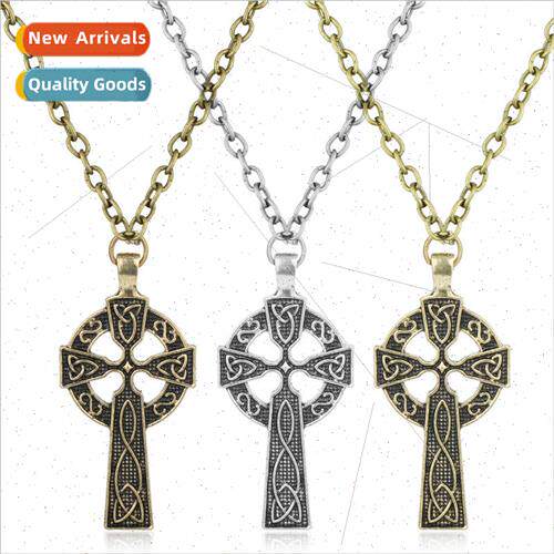 New Celtic retro cross necklace mens personalized gothic win