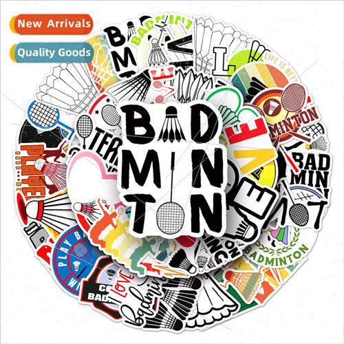 50 badminton sports luggage stickers creative waterproof sui