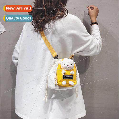 Canvas Sheep Bucket Bag Female 2022 New Korean Cute Girl Sho