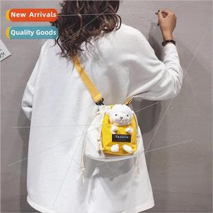 New Sho Bucket Girl Cute Korean 2022 Female Bag Sheep Canvas