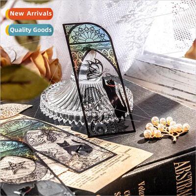 Beautiful PET bookmarks Black Leahs Daily Series Cat terary